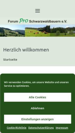 Vorschau der mobilen Webseite www.forumproschwarzwaldbauern.de, Forum pro Schwarzwaldbauern