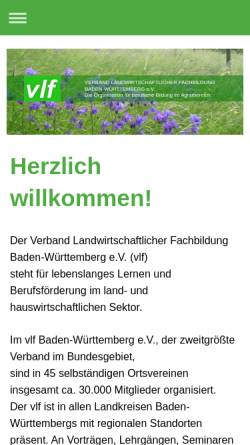 Vorschau der mobilen Webseite www.vlf-bawue.de, Verband Landwirtschaftlicher Fachschulabsolventen in Baden Württemberg