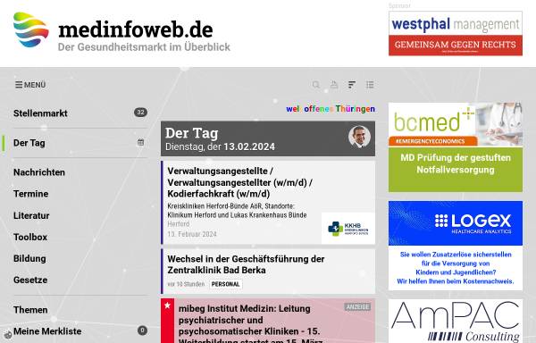 Vorschau von medinfoweb.de, Medizinische Informatik im Internet