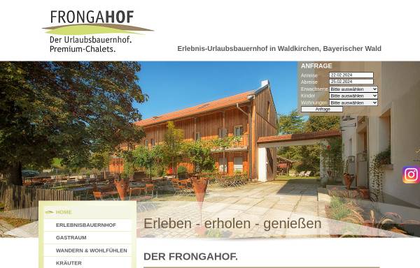 Vorschau von www.frongahof.de, Frongahof Birgit und Max Eckerl