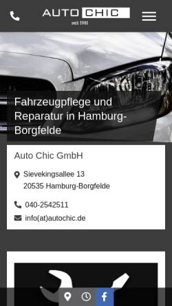 Vorschau der mobilen Webseite www.autochic.de, Auto Chic, Inh. Reinhold Kallnau e.K.