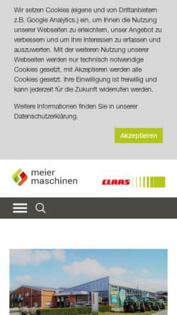 Vorschau der mobilen Webseite hm-maschinen.ch, Meier Maschinen AG