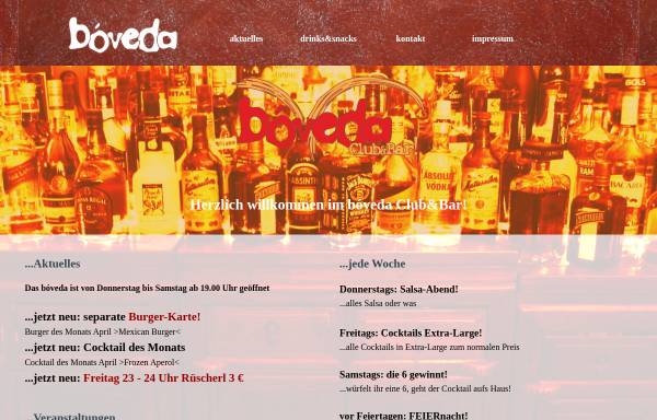 Vorschau von www.boveda-online.de, Club und Bar bóveda
