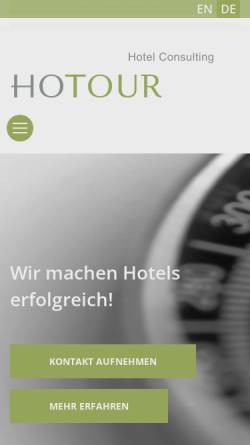 Vorschau der mobilen Webseite hotour.de, Hotour Unternehmensberatung für Hotellerie und Touristik GmbH