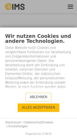 Vorschau der mobilen Webseite www.ims.de, IMS Internet Marketing Services