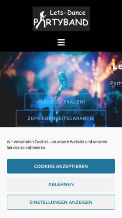 Vorschau der mobilen Webseite www.lets-dance-partyband.de, Let's Dance