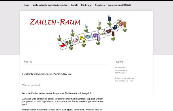 Vorschau von www.zahlen-raum.at, Zahlen-Raum von Barbara Klenner Amstetten