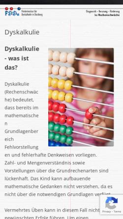 Vorschau der mobilen Webseite www.fididu.de, Förderinstitut Dyskalkulie Duisburg