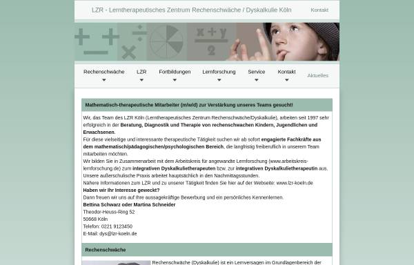 Vorschau von www.lzr-koeln.de, Lerntherapeutisches Zentrum Rechenschwäche Köln