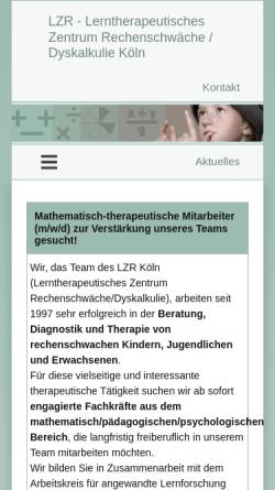 Vorschau der mobilen Webseite www.lzr-koeln.de, Lerntherapeutisches Zentrum Rechenschwäche Köln