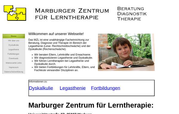 Vorschau von www.dyskalkulie-marburg.de, Marburger Zentrum für Lerntherapie