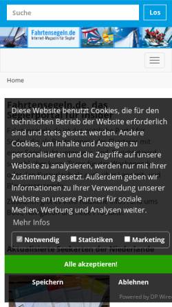 Vorschau der mobilen Webseite www.fahrtensegeln.de, Fahrtensegeln