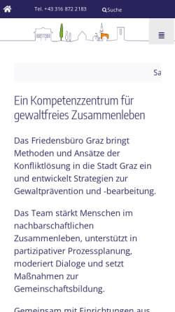 Vorschau der mobilen Webseite www.friedensbuero-graz.at, Friedensbüro Graz