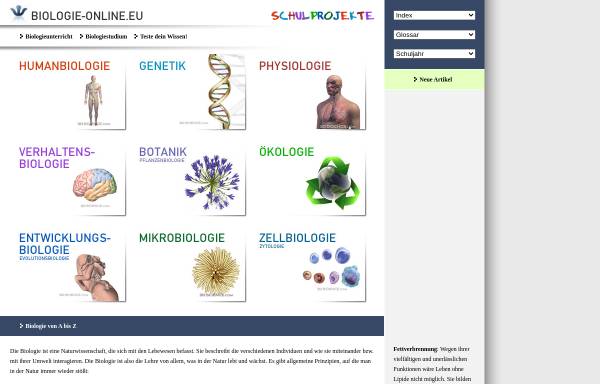 Vorschau von www.biologie-online.eu, Biologie Online