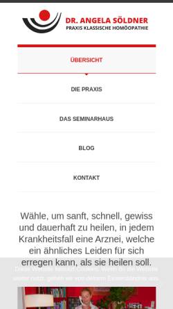 Vorschau der mobilen Webseite dr-soeldner.de, Dr. paed. Angelika Söldner - Praxis für Klassische Homöopathie