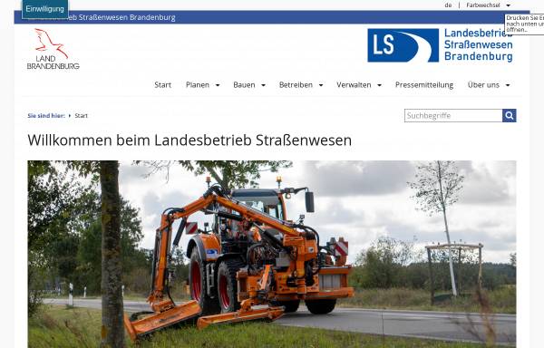 Vorschau von www.ls.brandenburg.de, Landesbetrieb Straßenwesen