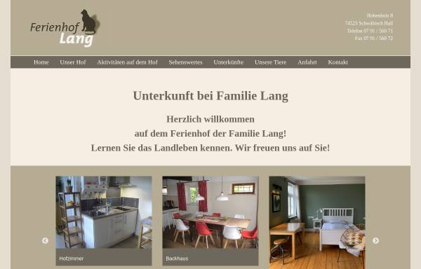 Vorschau von www.lang-ferienhof.de, Ferienhof Lang