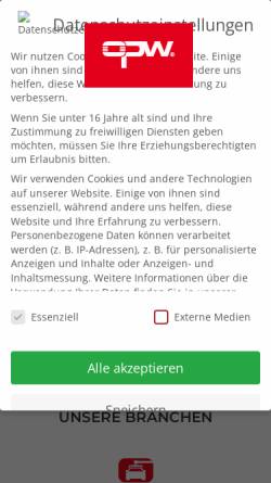 Vorschau der mobilen Webseite opw.de, OPW Oberndorfer Präzisions-Werk GmbH & Co. KG