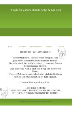 Vorschau der mobilen Webseite www.zahnarztpraxisberg.de, Antje und Kai Berg, Zahnärzte