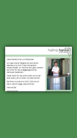 Vorschau der mobilen Webseite www.halinahansel.de, Zahnarztpraxis Halina Hansel