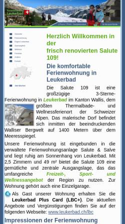 Vorschau der mobilen Webseite www.ferienwohnung-leukerbad.de, Ferienwohnung Salute 109
