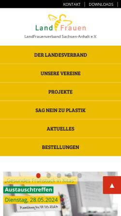 Vorschau der mobilen Webseite www.lfv-sachsenanhalt.de, Landfrauenverband Sachsen-Anhalt e.V.