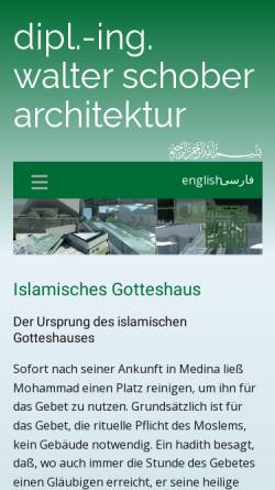 Vorschau der mobilen Webseite mosque.at, Freitagsmoschee