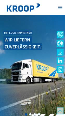 Vorschau der mobilen Webseite www.kroop.info, Compass Transport Logistik GmbH