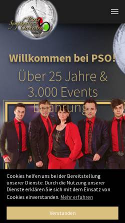 Vorschau der mobilen Webseite www.pso-tanzmusik.de, PSO - The Party Symphonie Orchestra