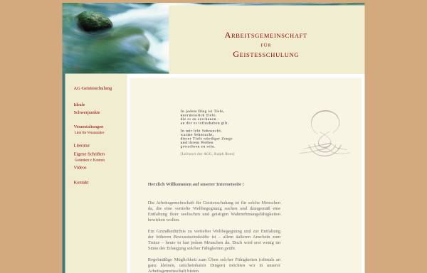 Vorschau von www.geistesschulung.de, Arbeitsgemeinschaft für Geistesschulung