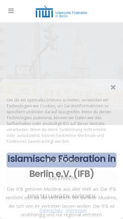 Vorschau der mobilen Webseite www.islamische-foederation.de, Islamische Föderation Berlin