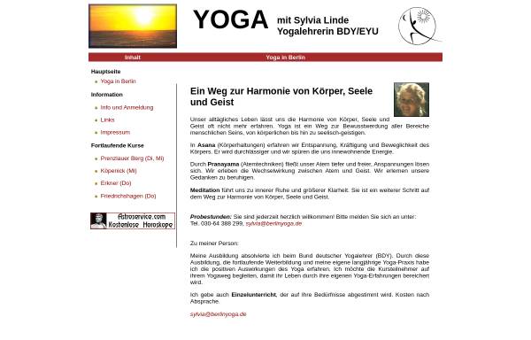 Vorschau von www.berlinyoga.de, Yoga in Berlin