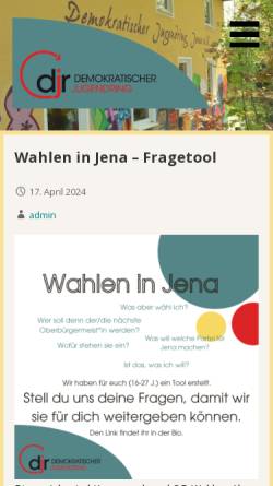 Vorschau der mobilen Webseite jugendring-jena.de, Demokratischer Jugendring Jena