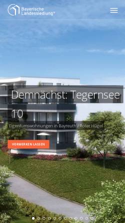 Vorschau der mobilen Webseite www.bls-bayern.de, Bayerische Landessiedlung GmbH