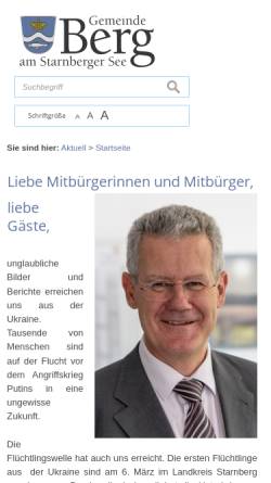 Vorschau der mobilen Webseite www.gemeinde-berg.de, Berg