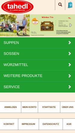 Vorschau der mobilen Webseite www.tahedl.de, Fa. Vita Tahedl