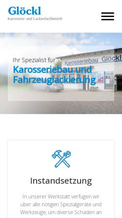 Vorschau der mobilen Webseite www.karosseriebau-gloeckl.de, Karosseriebau Gloeckl