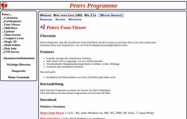 Vorschau von pstt.de, Peters Font-Viewer