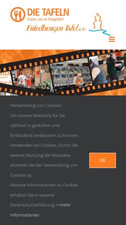 Vorschau der mobilen Webseite www.friedberger-tafel.de, Friedberger Tafel e.V.