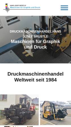 Vorschau der mobilen Webseite www.druckmaschinenhandel.de, Druckmaschinenhandel Hans Josef Brüstle