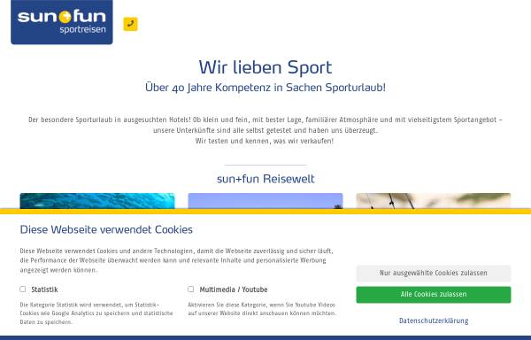 Vorschau von www.sunandfun.com, surfreisen.com, Sun and Fun Sportreisen GmbH