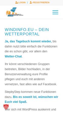 Vorschau der mobilen Webseite www.windinfo.eu, windinfo.eu
