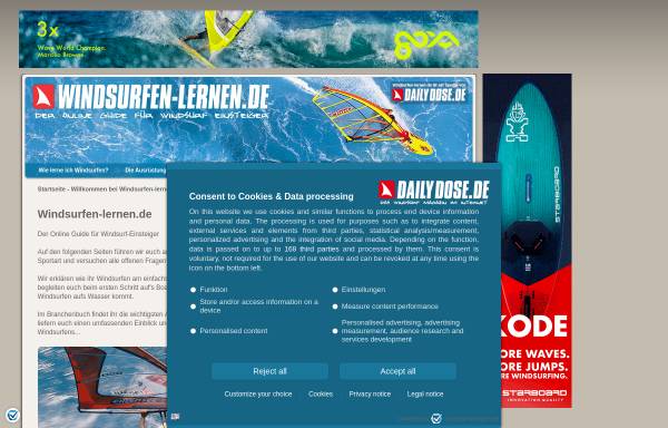 Vorschau von www.windsurfen-lernen.de, Windsurfen lernen