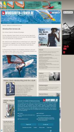 Vorschau der mobilen Webseite www.windsurfen-lernen.de, Windsurfen lernen