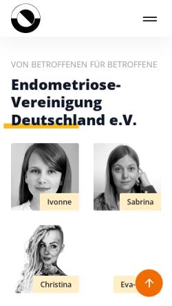 Vorschau der mobilen Webseite www.endometriose-vereinigung.de, Endometriose-Vereinigung Deutschland e.V.