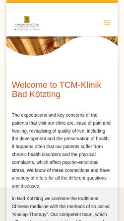 Vorschau der mobilen Webseite www.tcm.info, TCM-Klinik Kötzting