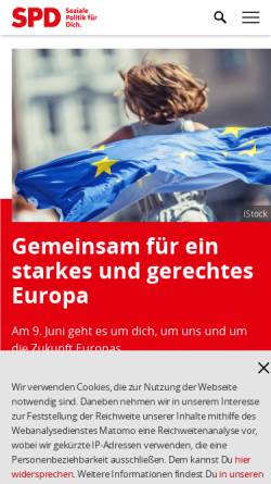 Vorschau der mobilen Webseite www.spd.de, Sozialdemokratische Partei Deutschlands (SPD)