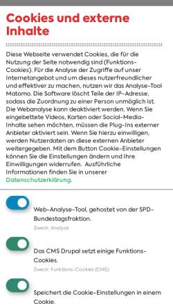 Vorschau der mobilen Webseite www.spdfraktion.de, SPD-Bundestagsfraktion