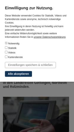 Vorschau der mobilen Webseite zvsn.de, ZVSN Zweckverband Verkehrsverbund Süd-Niedersachsen