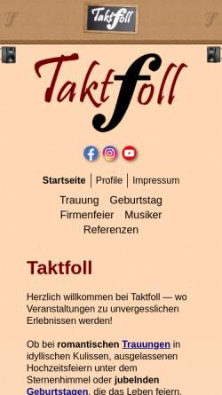 Vorschau der mobilen Webseite www.taktfoll.de, Taktfoll